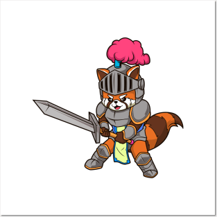 In Armor with Long Sword - Red Panda Posters and Art